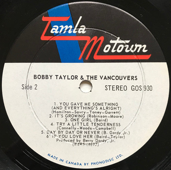 Bobby Taylor And The Vancouvers* : Bobby Taylor And The Vancouvers (LP)