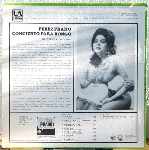 Perez Prado : Concierto Para Bongo (LP, Album, RE)
