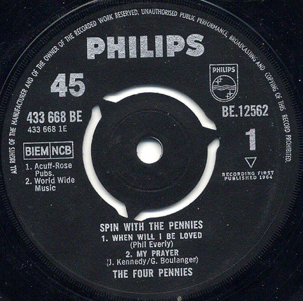 The Four Pennies : Spin With The Pennies (7", EP)