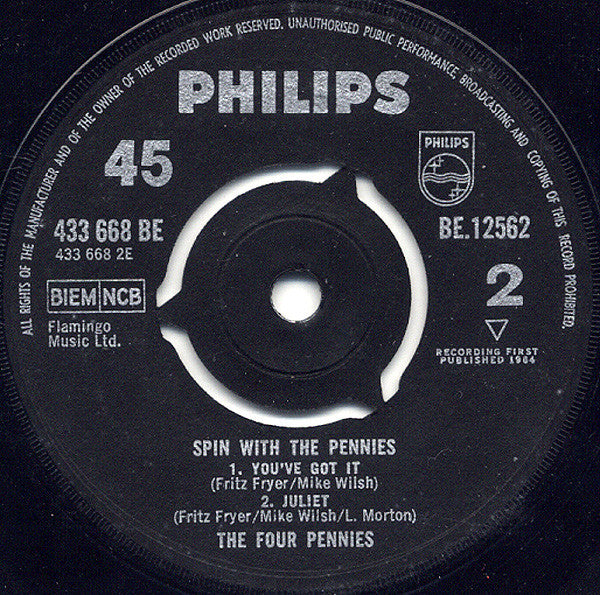 The Four Pennies : Spin With The Pennies (7", EP)