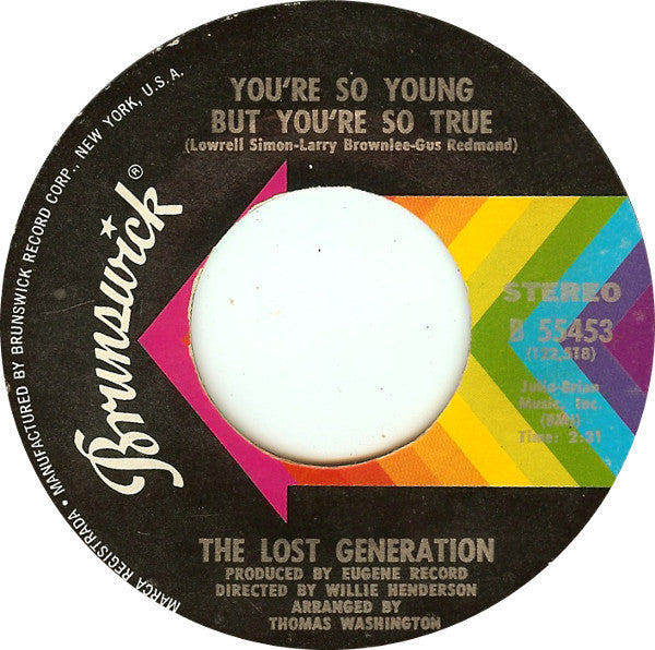 The Lost Generation : Talking The Teenage Language / You're So Young But You're So True (7", Single, Styrene, Pit)