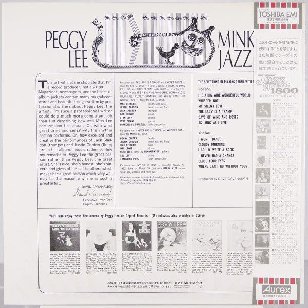 Peggy Lee : Mink Jazz (LP, Album)