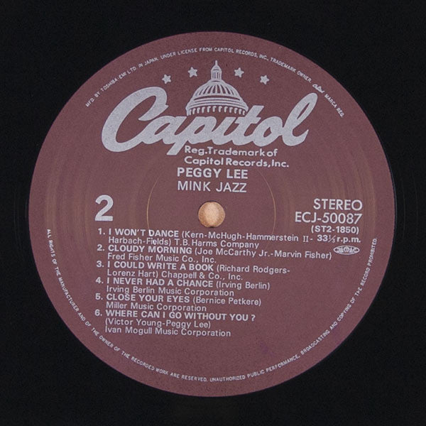 Peggy Lee : Mink Jazz (LP, Album)