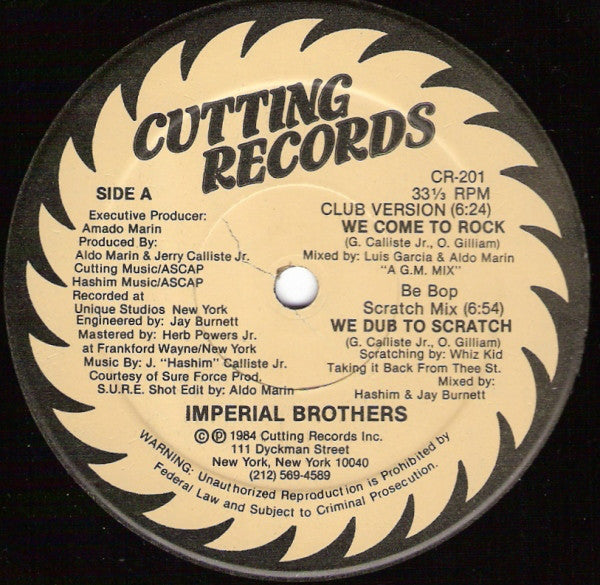 Imperial Brothers : We Come To Rock (12")