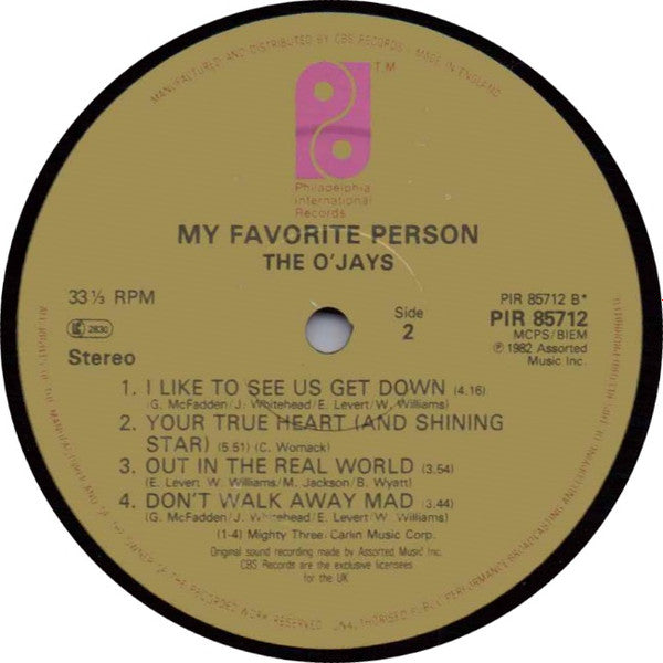 The O'Jays : My Favorite Person (LP, Album)