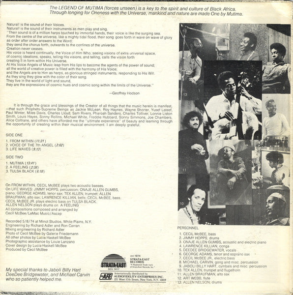 Cecil McBee : Mutima (LP, Album, RE)