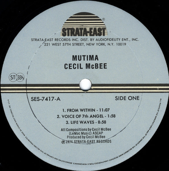 Cecil McBee : Mutima (LP, Album, RE)