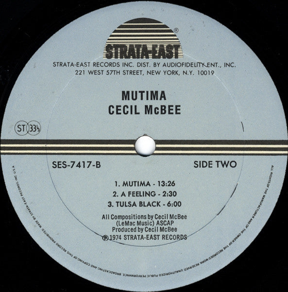 Cecil McBee : Mutima (LP, Album, RE)