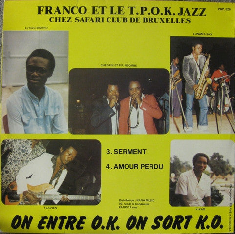 Franco Et Le T.P.O.K. Jazz* : Chez Safari Club De Bruxelles (LP)