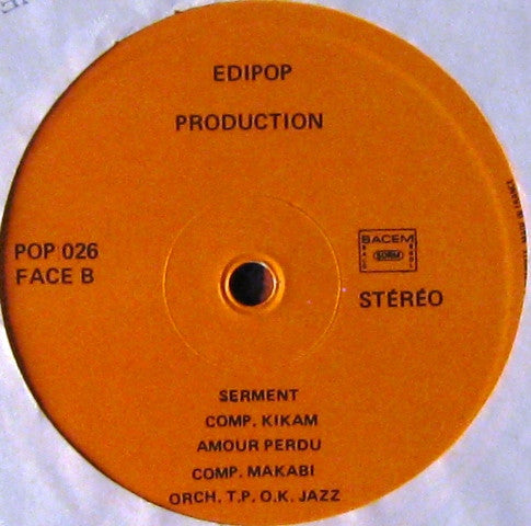 Franco Et Le T.P.O.K. Jazz* : Chez Safari Club De Bruxelles (LP)