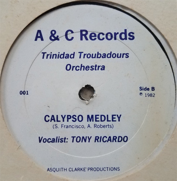 Trinidad Troubadours Orchestra* : Party Swinging / Calypso Medley (12")