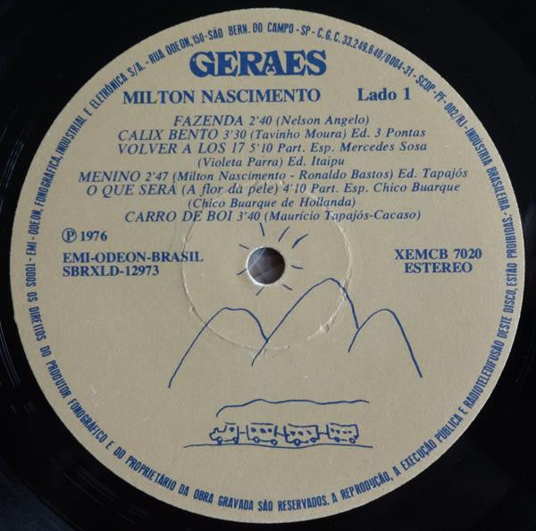 Milton Nascimento : Geraes (LP, Album, Gat)