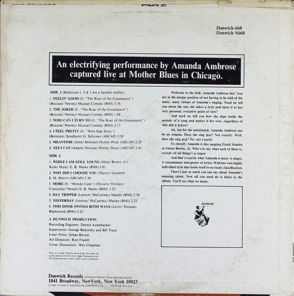 Amanda Ambrose : Amanda (LP, Album, Mono, Promo)