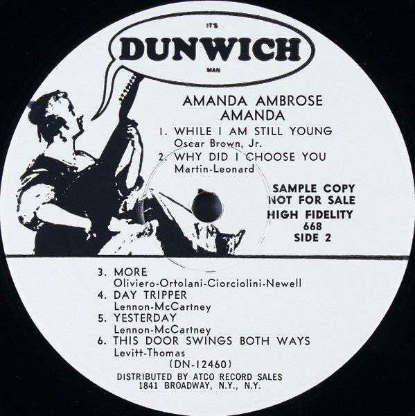 Amanda Ambrose : Amanda (LP, Album, Mono, Promo)