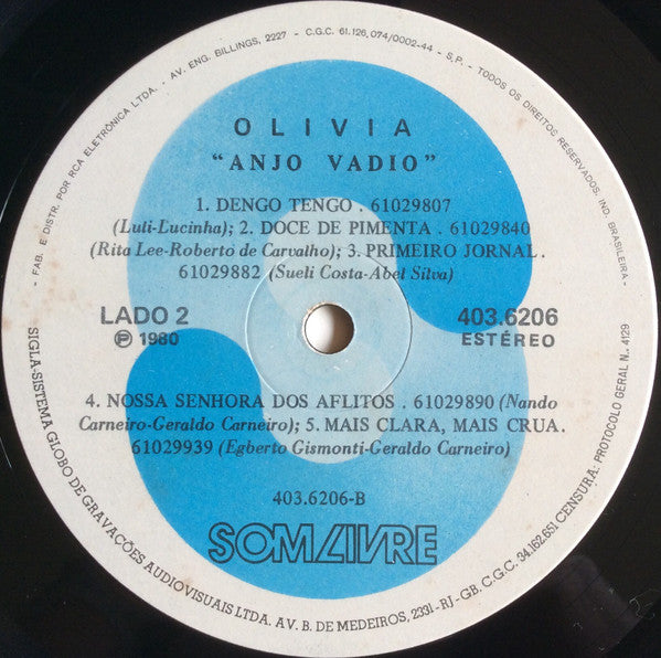 Olívia* : Anjo Vadio (LP, Album)