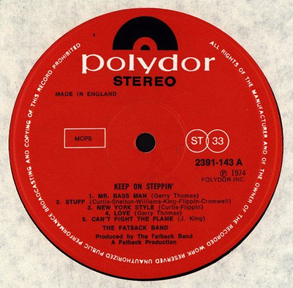 The Fatback Band : Keep On Steppin' (LP, Album)