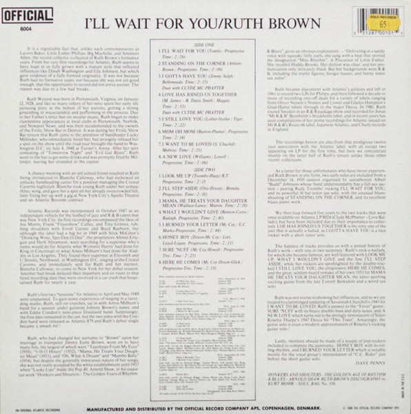 Ruth Brown : Sings (LP, Comp)