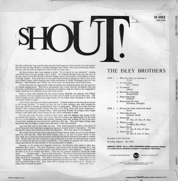 The Isley Brothers : Shout! (LP, Album)