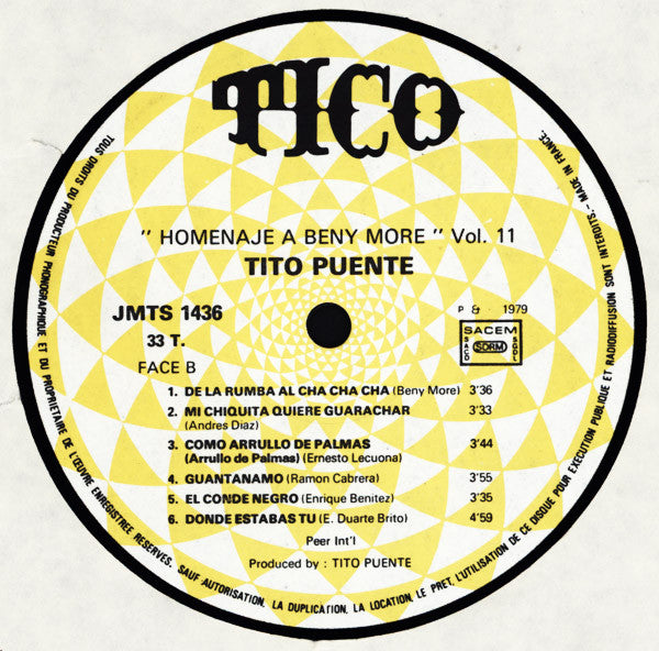 Tito Puente : Homenaje A Beny Vol. 2 (LP, Album)