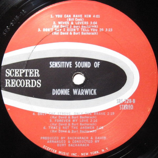 Dionne Warwick : The Sensitive Sound Of Dionne Warwick (LP, Album)