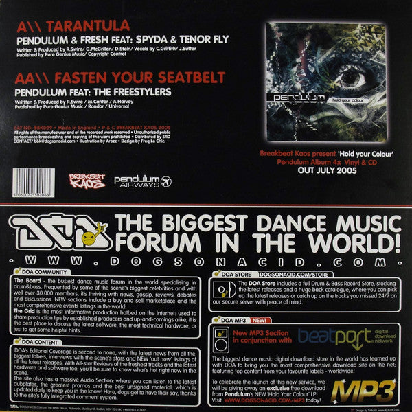 Pendulum (3) : Tarantula / Fasten Your Seatbelt (12", Single)