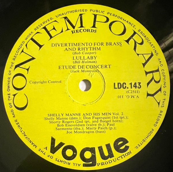 Shelly Manne : Vol. 2 (10", Album)