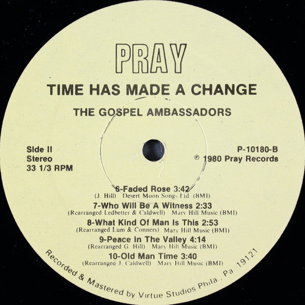 The Gospel Ambassadors With Jay Caldwell : Time Has Made A Change In Me (LP, Album)