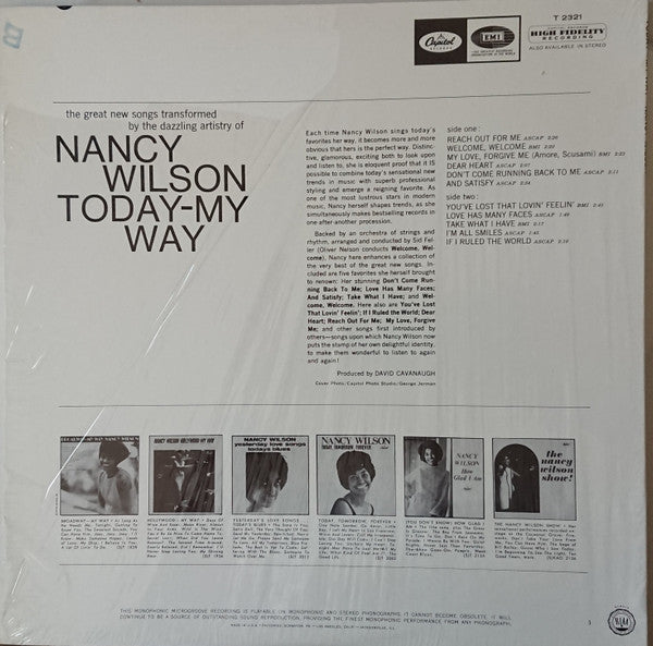 Nancy Wilson : Today - My Way (LP, Album, Mono)