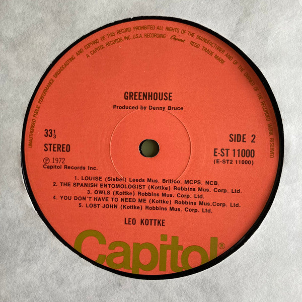 Leo Kottke : Greenhouse (LP, Album)