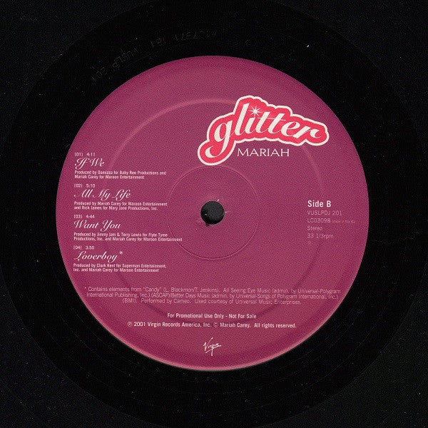 Mariah Carey : Glitter (2xLP, Album, Promo)