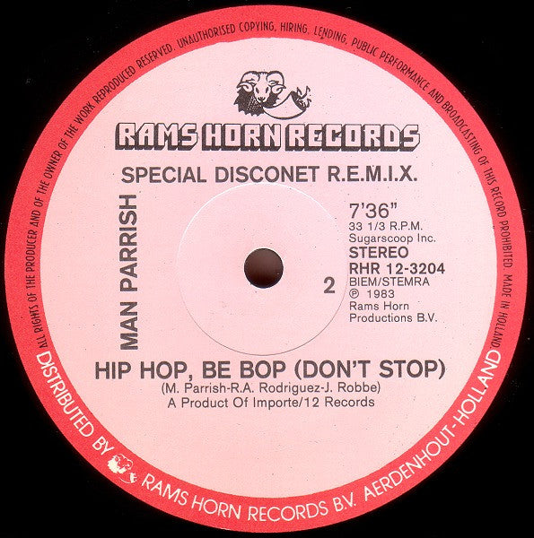 Man Parrish : Heartstroke / Hip Hop, Be Bop (Don't Stop) (Special Disconet REMIXES) (12", Single, M/Print)