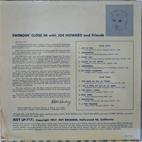Joe Howard (4) : Swingin' Close In With Joe Howard And Friends (LP)