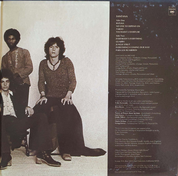 Santana : Santana (LP, Album, San)