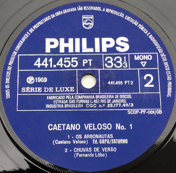 Caetano Veloso : Caetano Veloso N° 1 (7", Single, Mono)