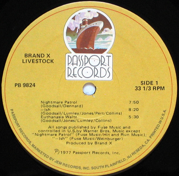 Brand X (3) : Livestock (LP, Album, RE, HUB)