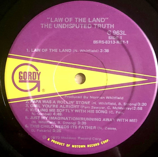 Undisputed Truth* : Law Of The Land (LP, Album, Sup)