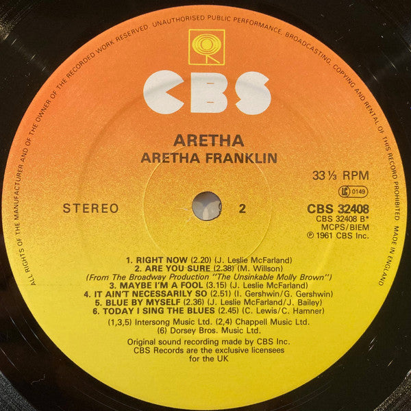 Aretha Franklin With The Ray Bryant Combo : Aretha (LP, Album, RE)