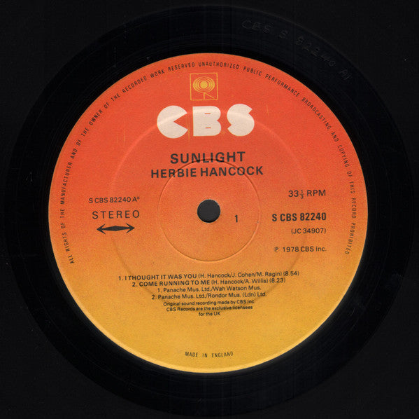 Herbie Hancock : Sunlight (LP, Album)