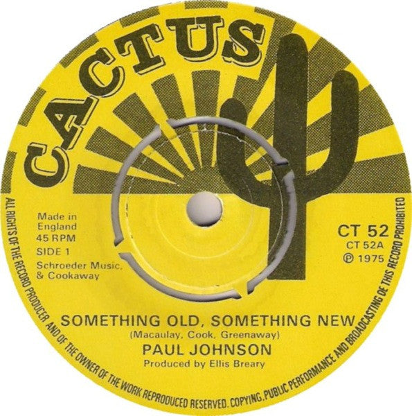 Paul Johnson (43) : Something Old Something New (7")