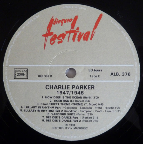 Charlie Parker Featuring Dizzy Gillespie - Max Roach - Fats Navarro - Buddy Rich - Sarah Vaughan : 1947-1948 (2xLP, Comp)