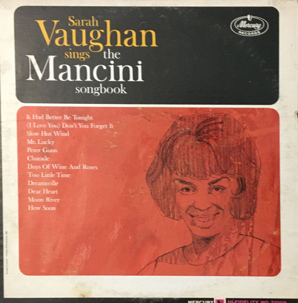 Sarah Vaughan : Sings The Mancini Songbook (LP, Album, Mono)