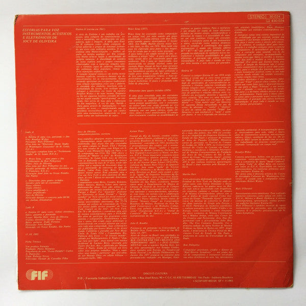 Jocy de Oliveira : Estórias Para Voz, Instrumentos Acústicos e Eletrônicos (LP, Album)