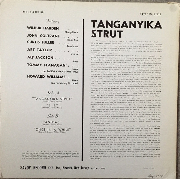 Wilbur Harden : Tanganyika Strut (LP, Album, Mono, RE)