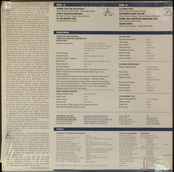 Rahsaan Roland Kirk* : The Return Of The 5000 Lb. Man (LP, Album, San)