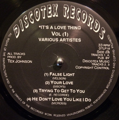 Various : It's A Love Thing Vol. 1 (LP, Comp)