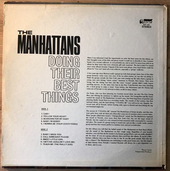 The Manhattans* : Doing Their Best Things (LP, Comp, Whi)