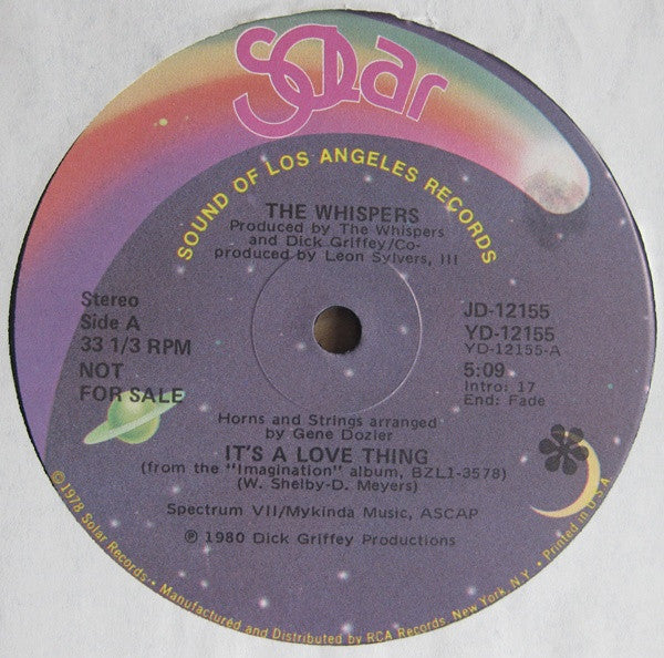 The Whispers : It's A Love Thing (12", Promo)