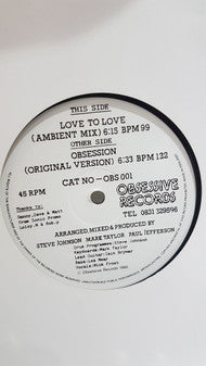 Sonic Experience : Love To Love / Obsession (12")