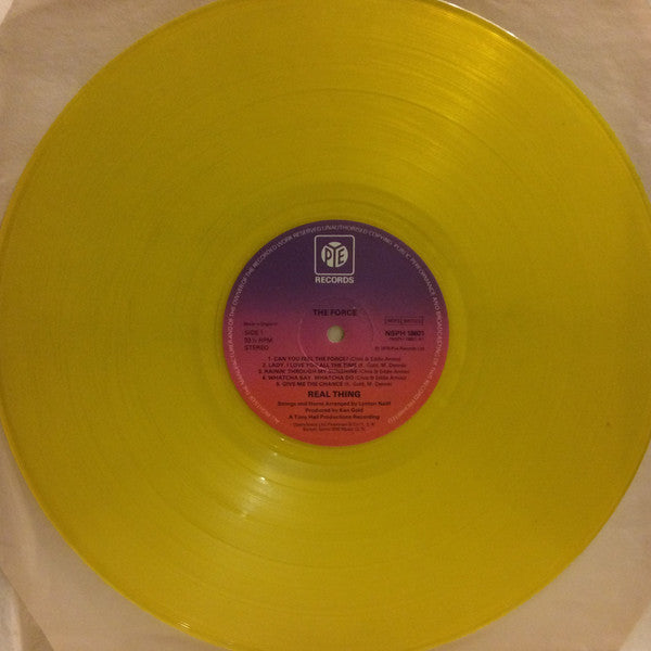 The Real Thing : Can You Feel The Force (LP, Album, RE, Yel)