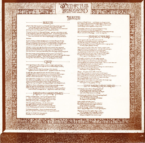 Jethro Tull : The Broadsword And The Beast (LP, Album, Ter)